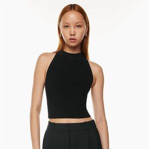 Aritzia Babaton Sculpt Knit Mockneck Halter Top